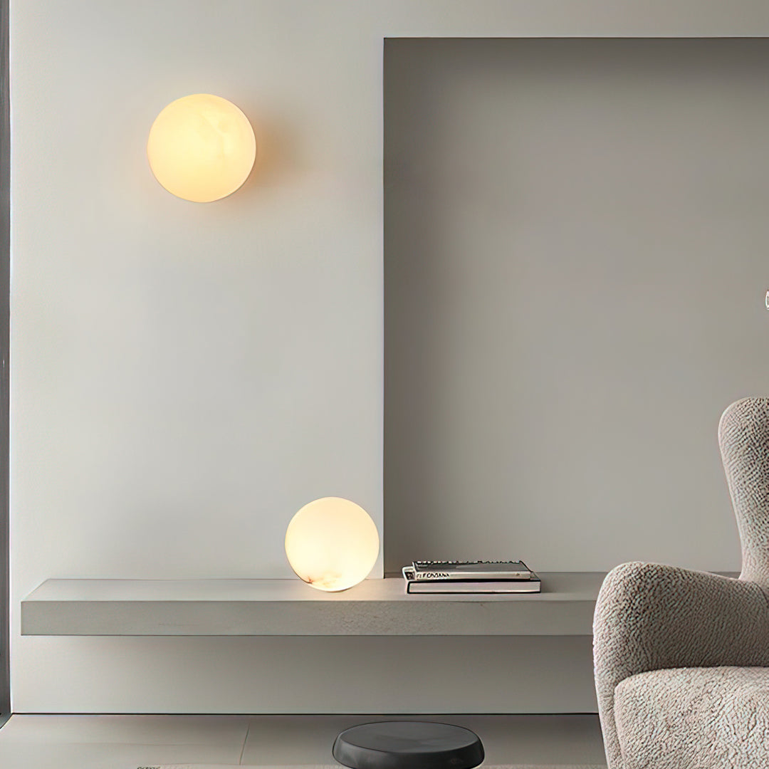 Alabaster Mini Orb Wall Lamp - Vakkerlight