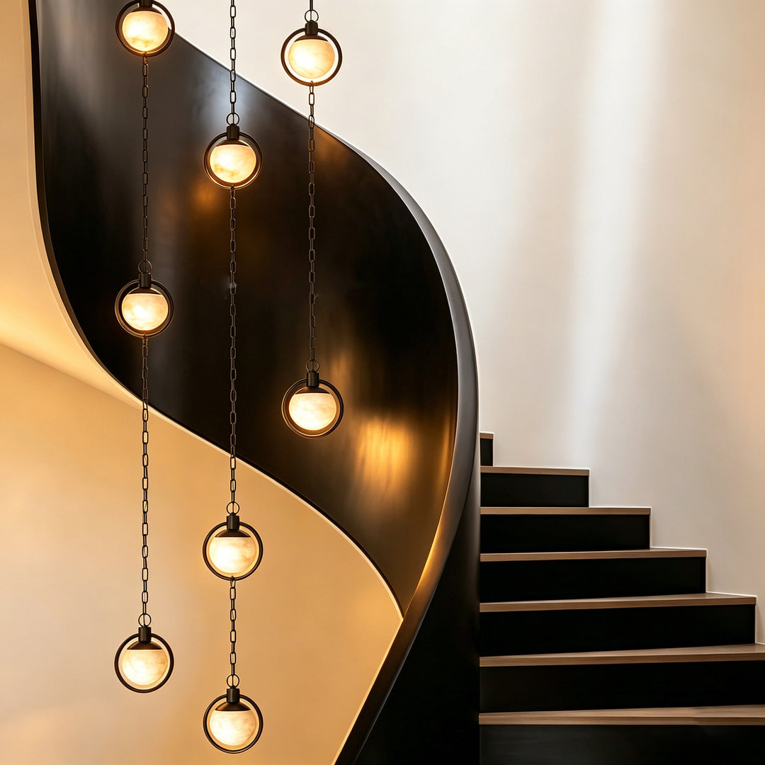 Alabaster Orb Chain Pendant Lamp - Vakkerlight