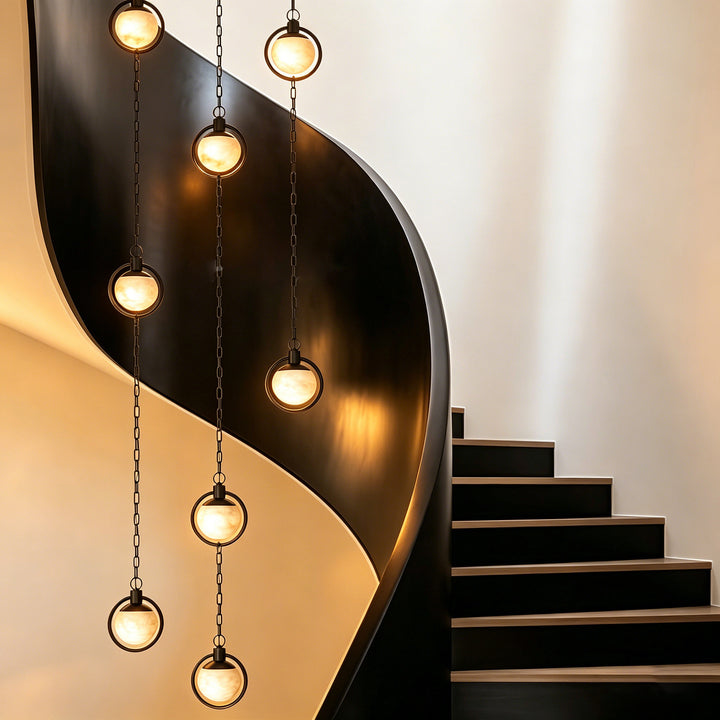 Alabaster Orb Chain Pendant Lamp - Vakkerlight