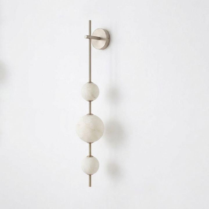 Alabaster Orb Column Wall Sconce