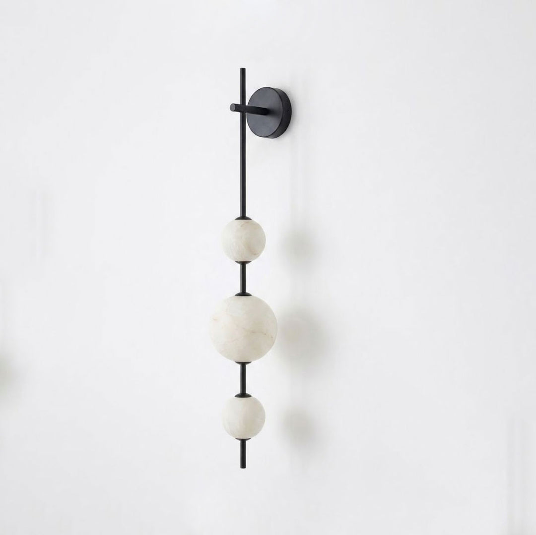 Alabaster Orb Column Wall Sconce