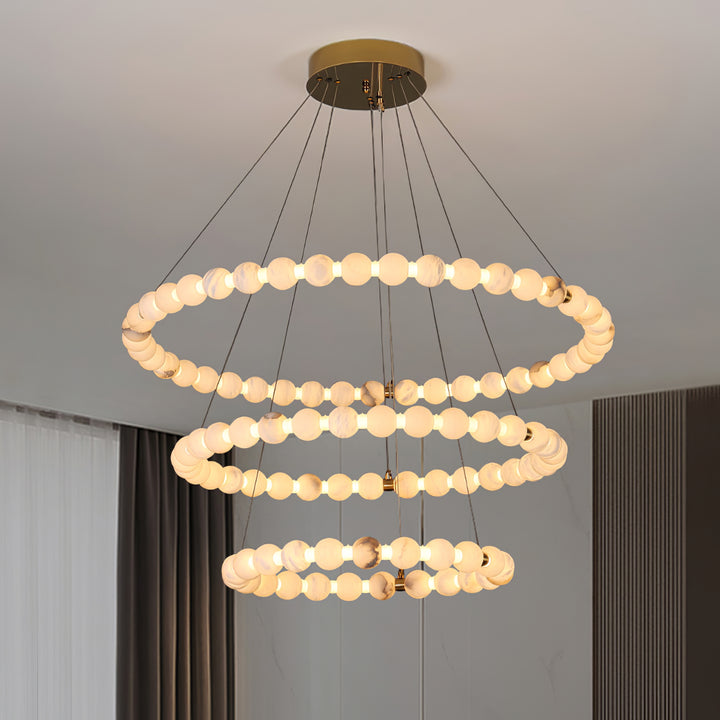 Alabaster Orb Ring Chandelier - Vakkerlight
