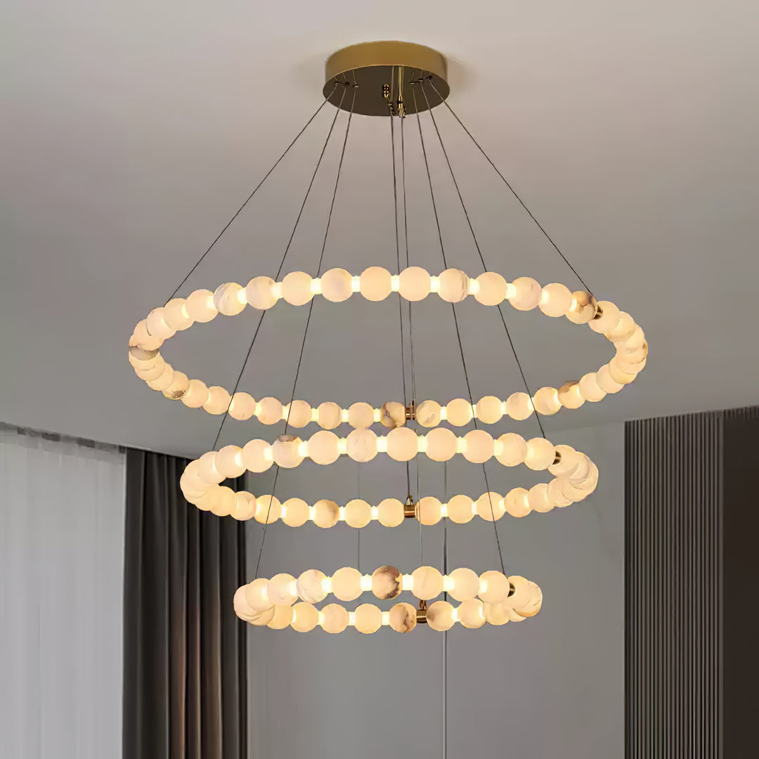 Alabaster Orb Ring Chandelier - Vakkerlight
