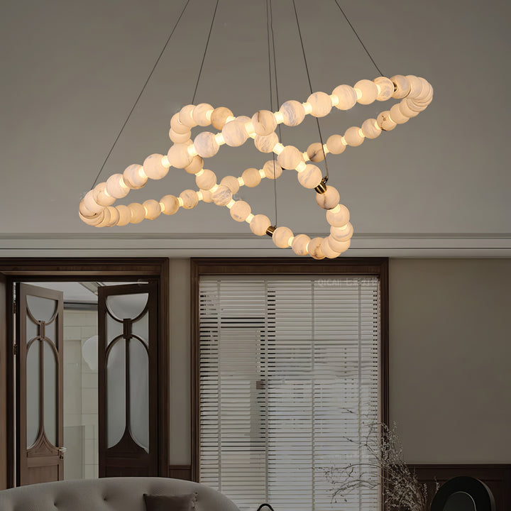 Alabaster Orb Ring Chandelier - Vakkerlight