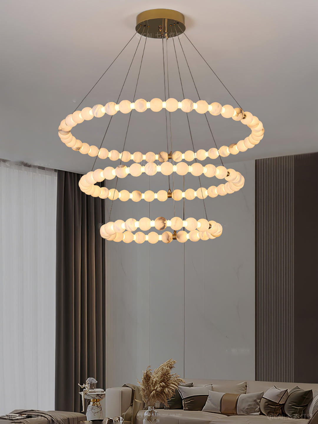 Alabaster Orb Ring Chandelier - Vakkerlight