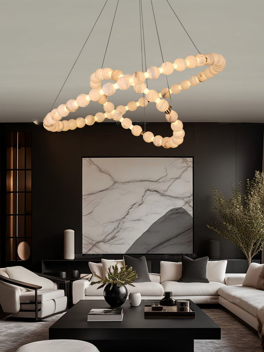Alabaster Orb Ring Chandelier - Vakkerlight