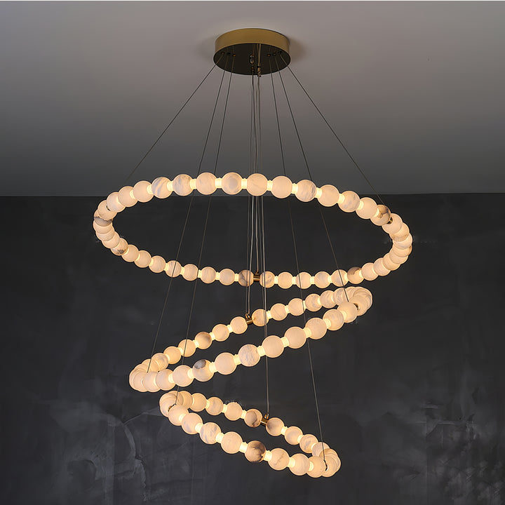 Alabaster Orb Ring Chandelier - Vakkerlight