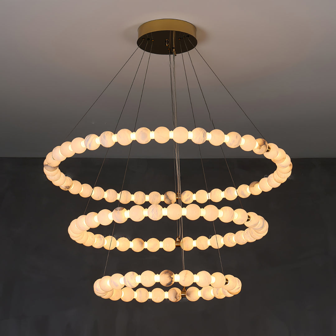 Alabaster Orb Ring Chandelier - Vakkerlight