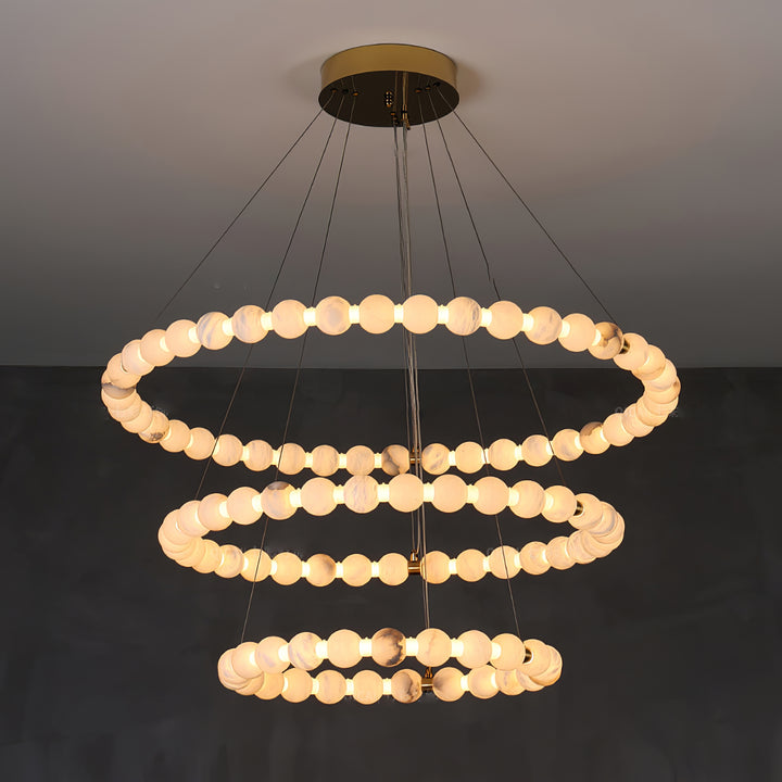 Alabaster Orb Ring Chandelier - Vakkerlight