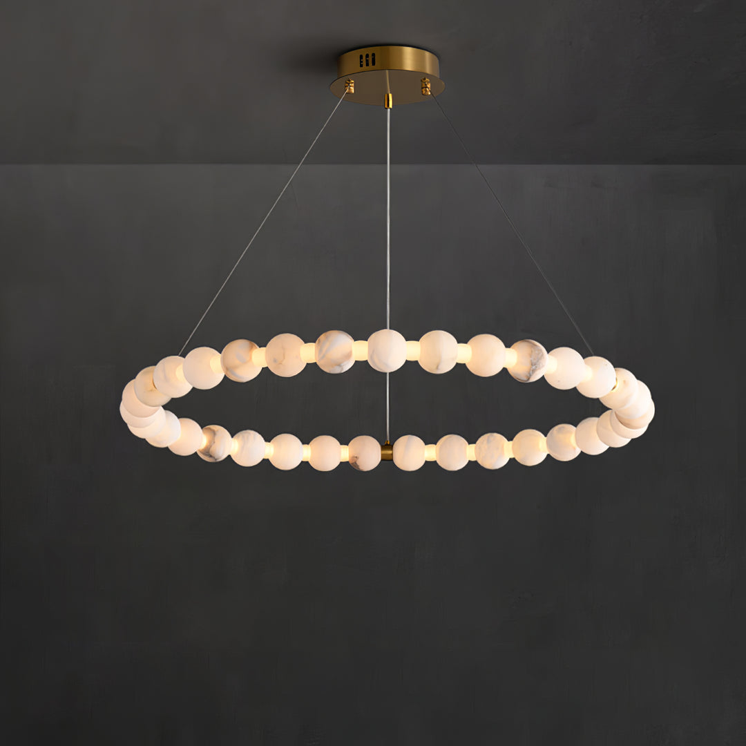Alabaster Orb Ring Chandelier - Vakkerlight