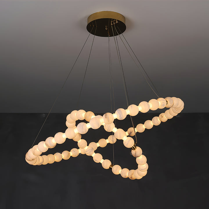 Alabaster Orb Ring Chandelier - Vakkerlight