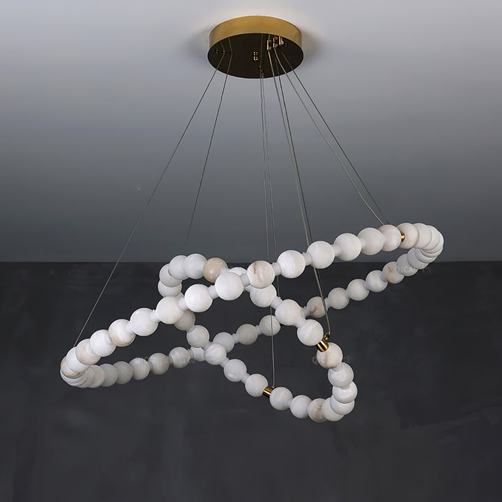 Alabaster Orb Ring Chandelier - Vakkerlight