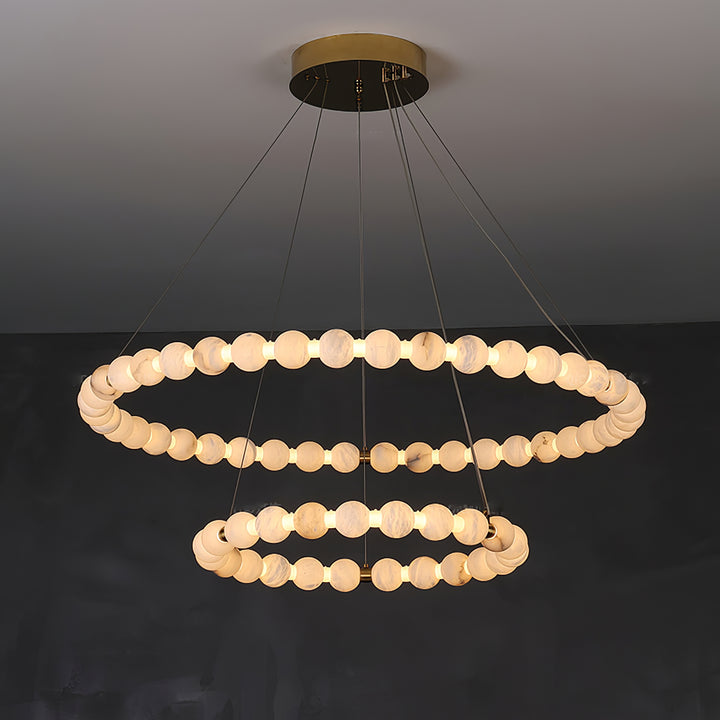 Alabaster Orb Ring Chandelier - Vakkerlight