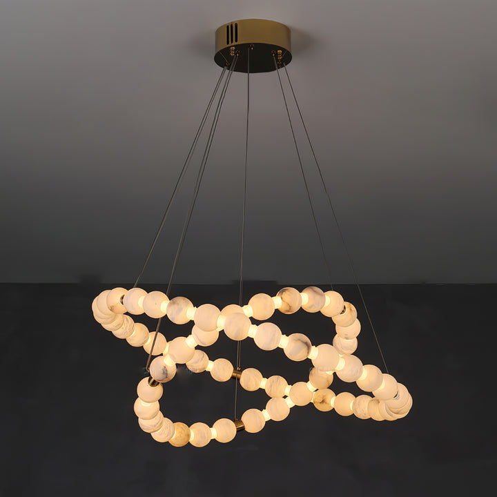 Alabaster Orb Ring Chandelier - Vakkerlight