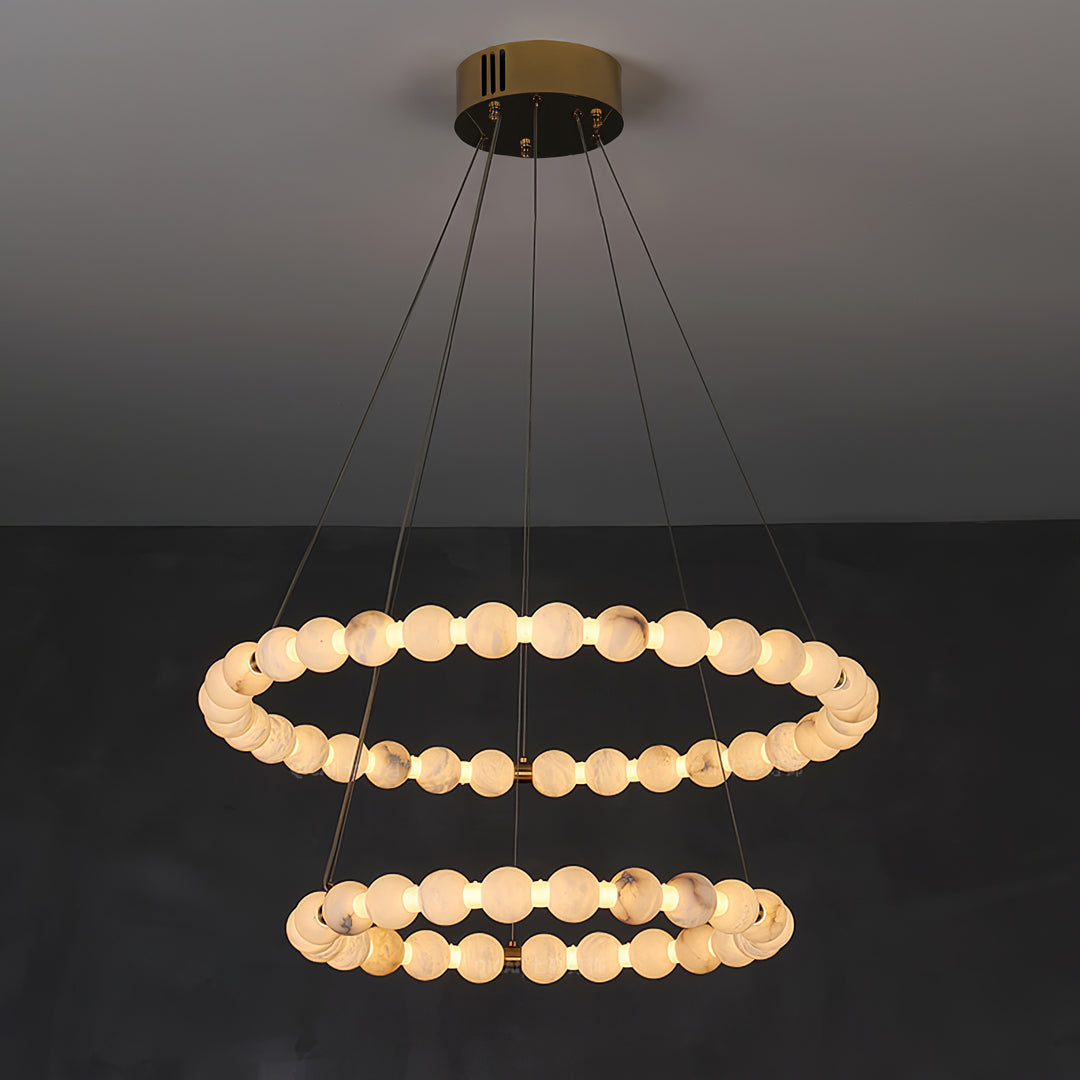 Alabaster Orb Ring Chandelier - Vakkerlight