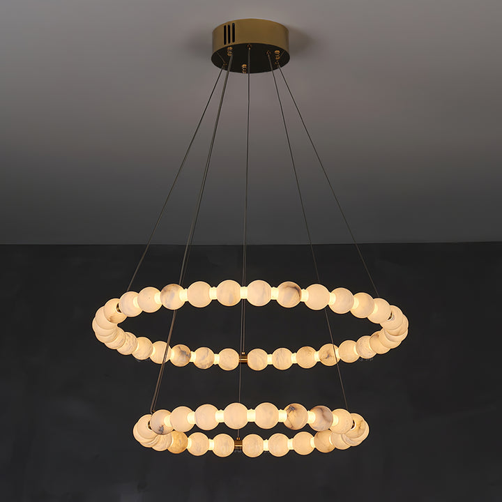 Alabaster Orb Ring Chandelier - Vakkerlight