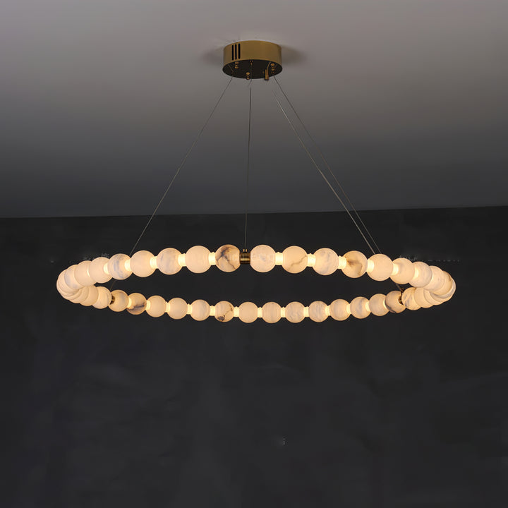 Alabaster Orb Ring Chandelier - Vakkerlight