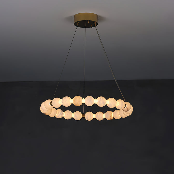 Alabaster Orb Ring Chandelier - Vakkerlight