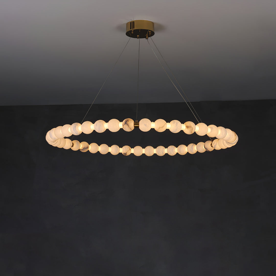 Alabaster Orb Ring Chandelier - Vakkerlight
