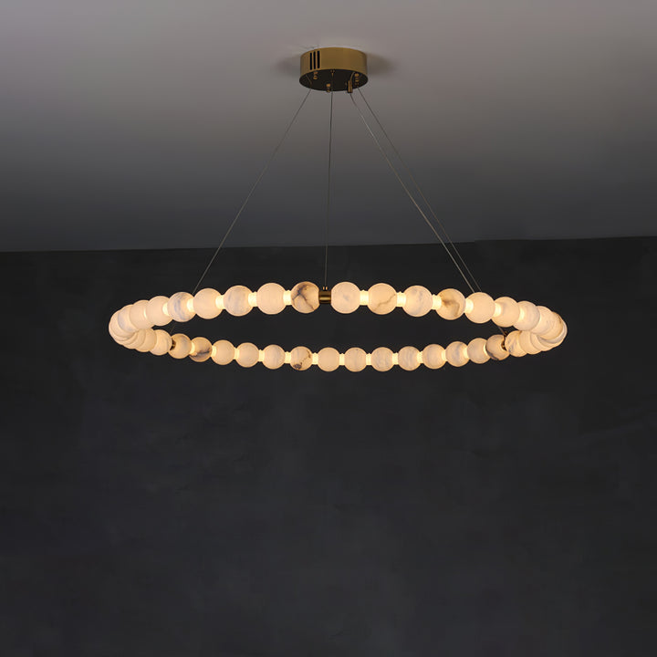 Alabaster Orb Ring Chandelier - Vakkerlight