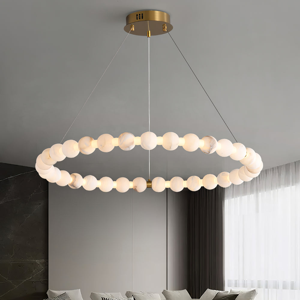 Alabaster Orb Ring Chandelier - Vakkerlight