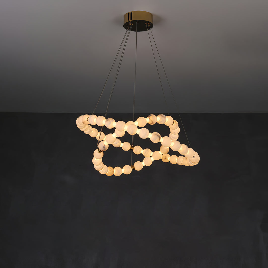 Alabaster Orb Ring Chandelier - Vakkerlight
