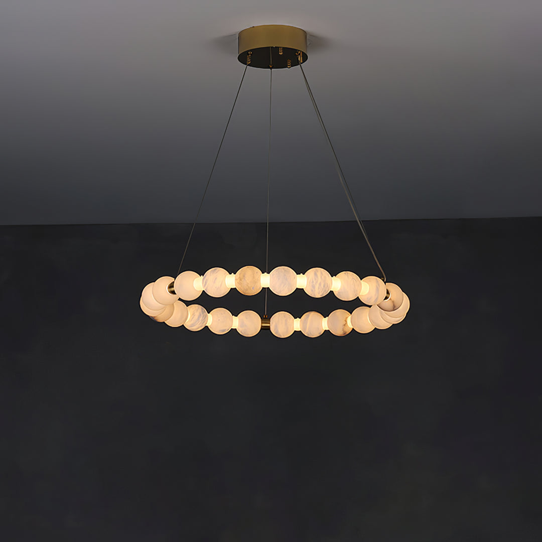 Alabaster Orb Ring Chandelier - Vakkerlight