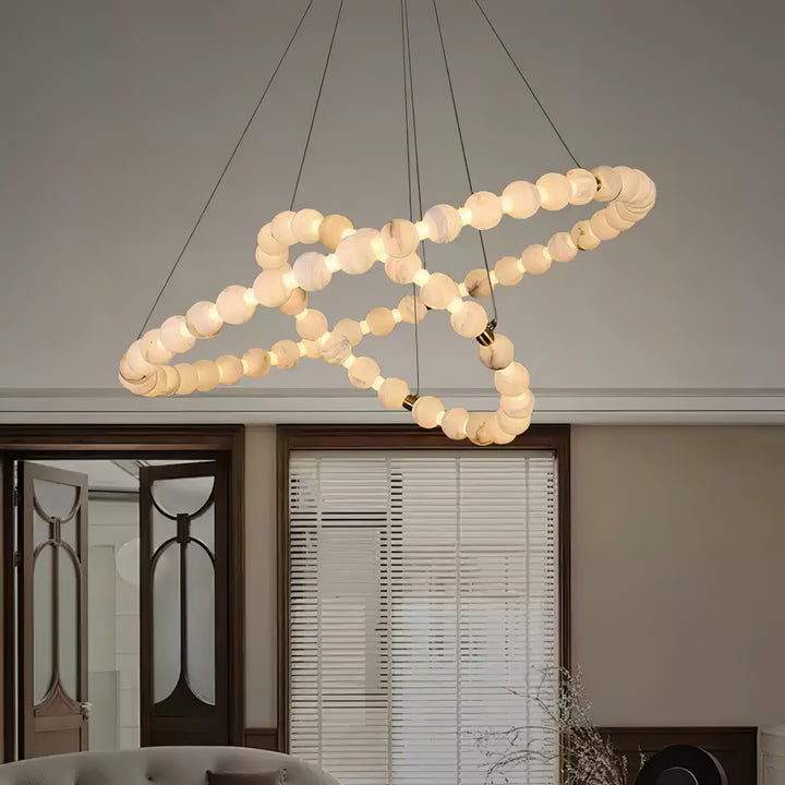 Alabaster Orb Ring Chandelier - Vakkerlight