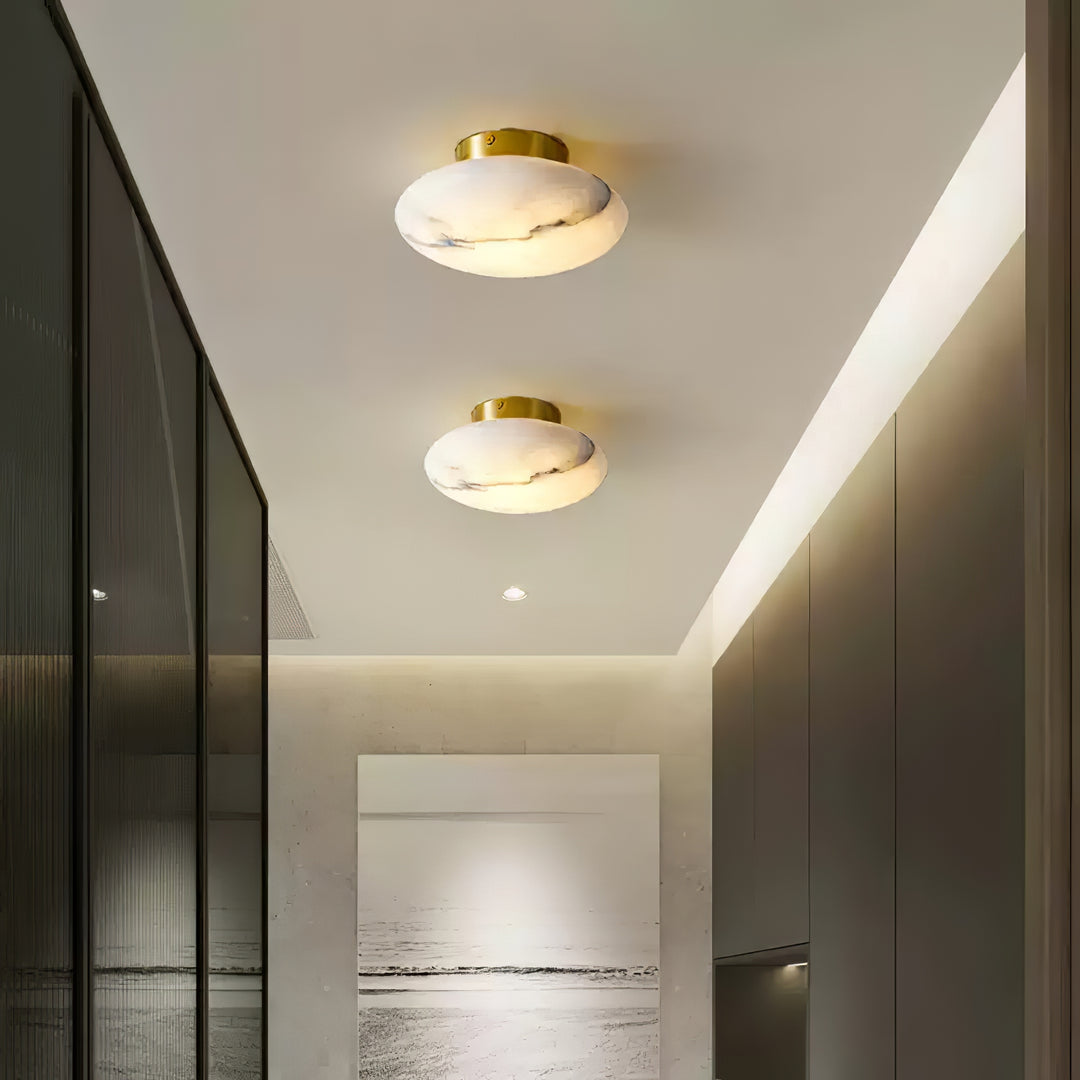 Alabaster Oval Ceiling Lamp - Vakkerlight