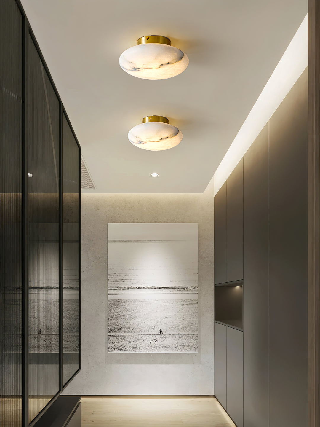 Alabaster Oval Ceiling Lamp - Vakkerlight