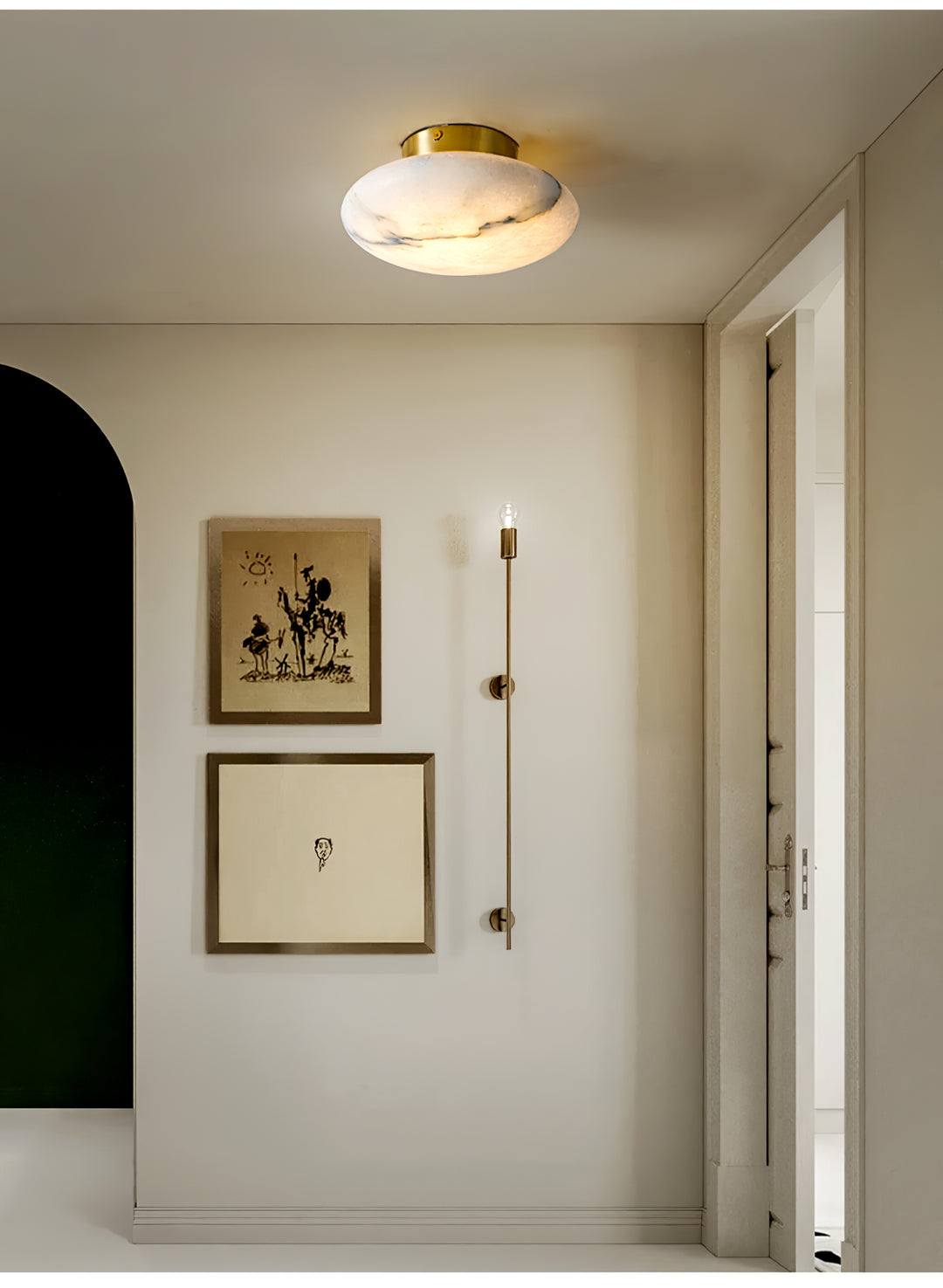 Alabaster Oval Ceiling Lamp - Vakkerlight