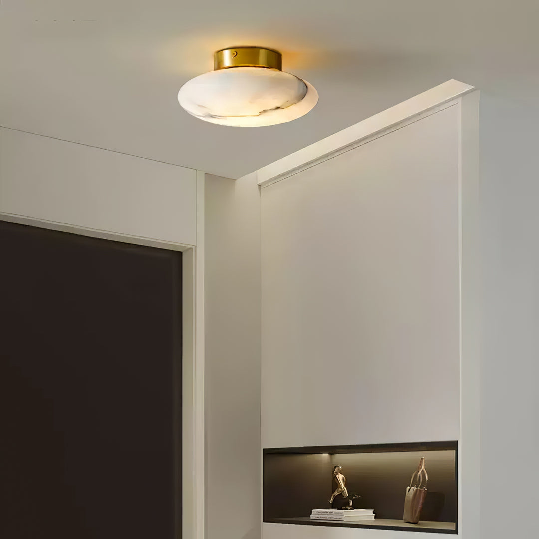 Alabaster Oval Ceiling Lamp - Vakkerlight