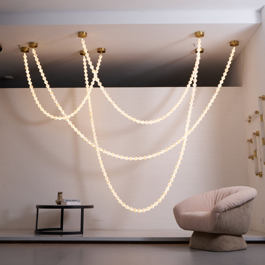 Alabaster Pearl Necklace Chandelier - Vakkerlight