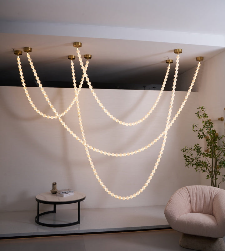 Alabaster Pearl Necklace Chandelier - Vakkerlight