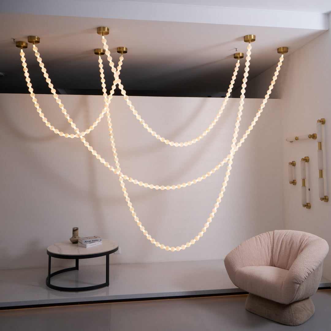 Alabaster Pearl Necklace Chandelier - Vakkerlight