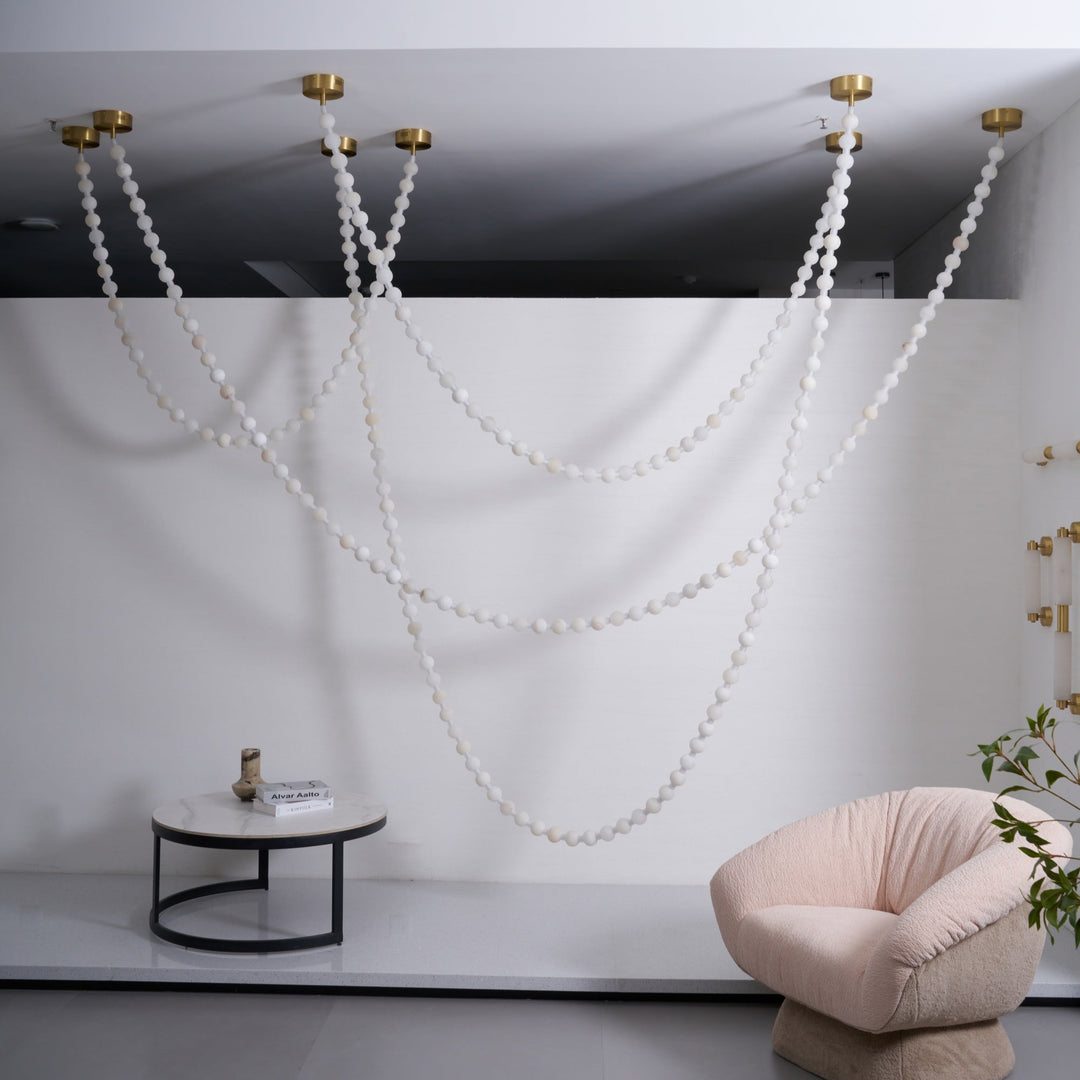 Alabaster Pearl Necklace Chandelier - Vakkerlight