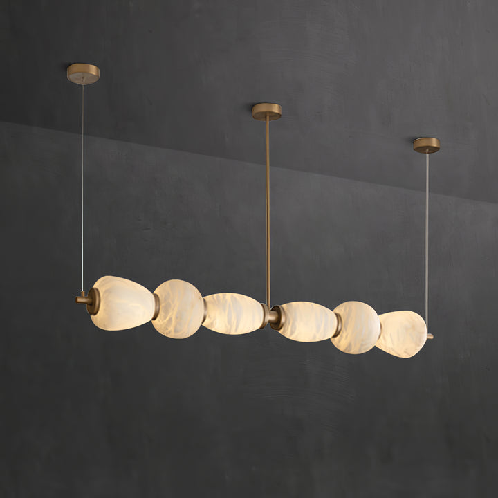 Alabaster Pebble Linear Chandelier - Vakkerlight