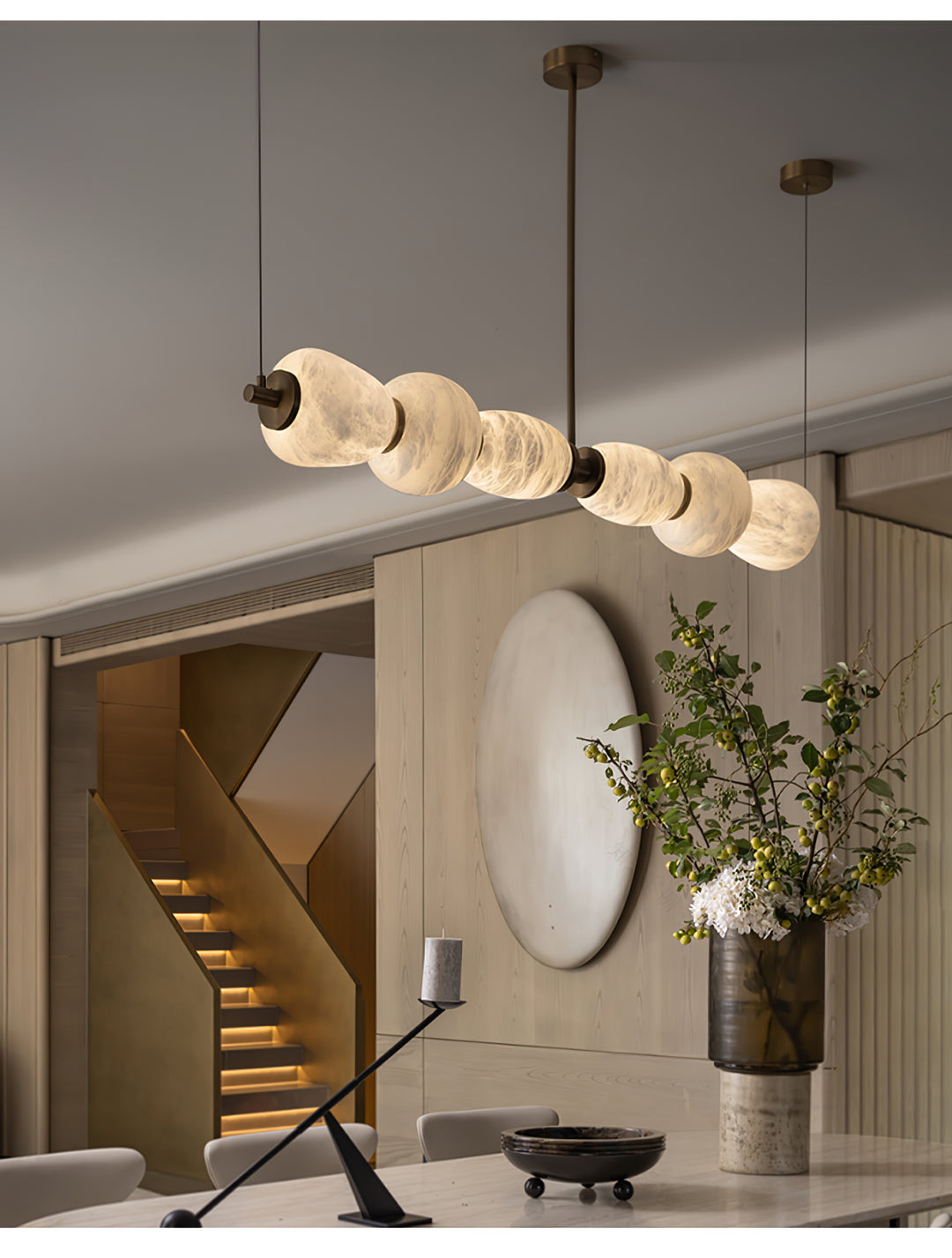 Alabaster Pebble Linear Chandelier - Vakkerlight