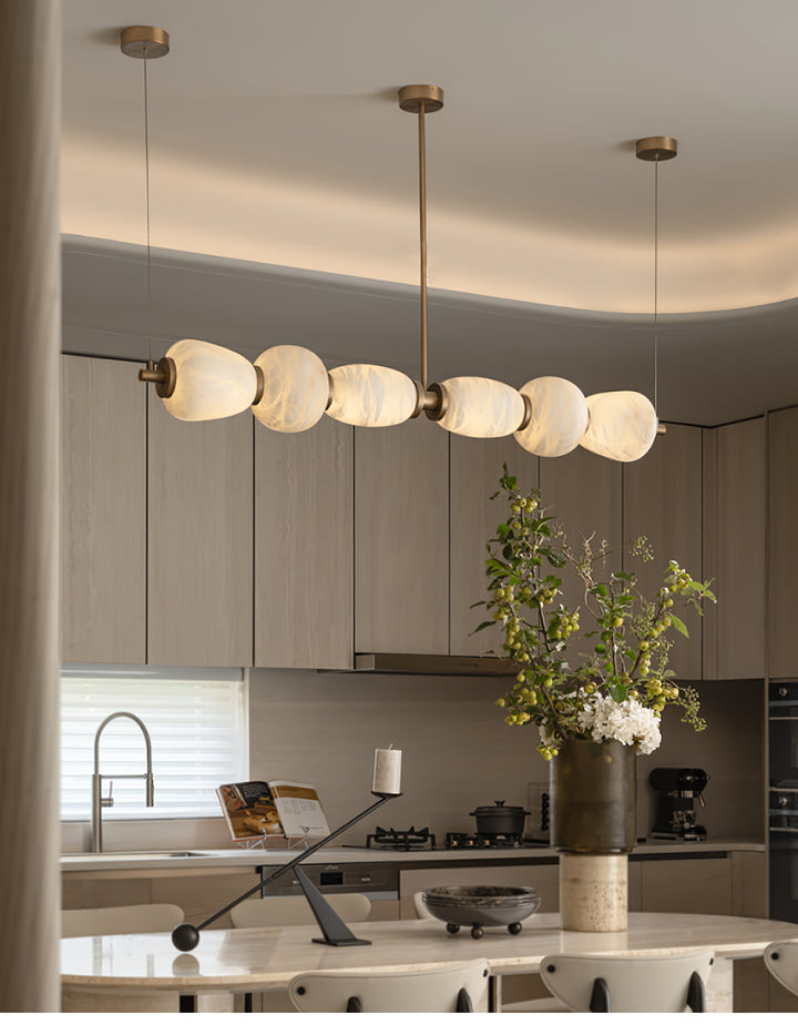 Alabaster Pebble Linear Chandelier - Vakkerlight