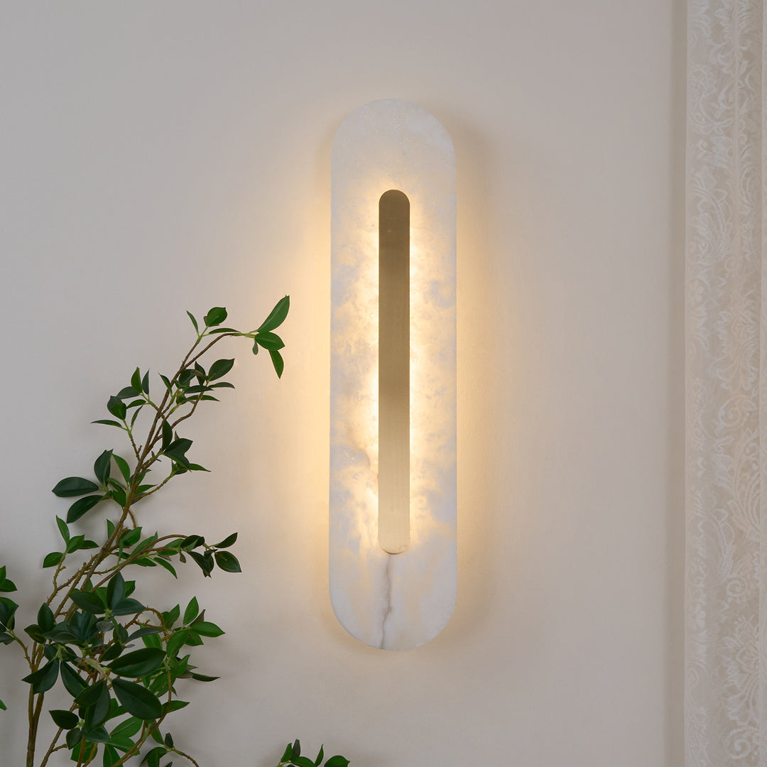 Alabaster Rounded Wall Light