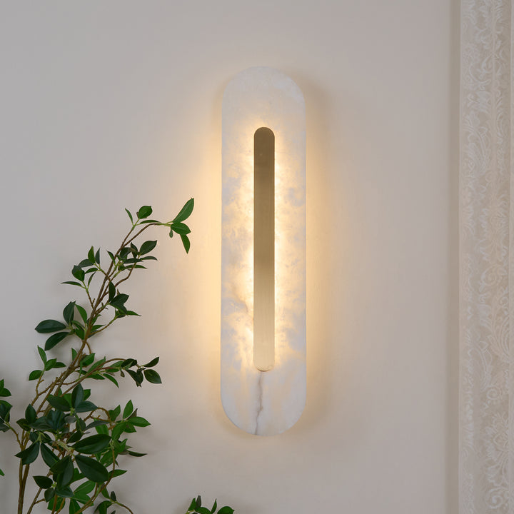 Albasten ronde wandlamp