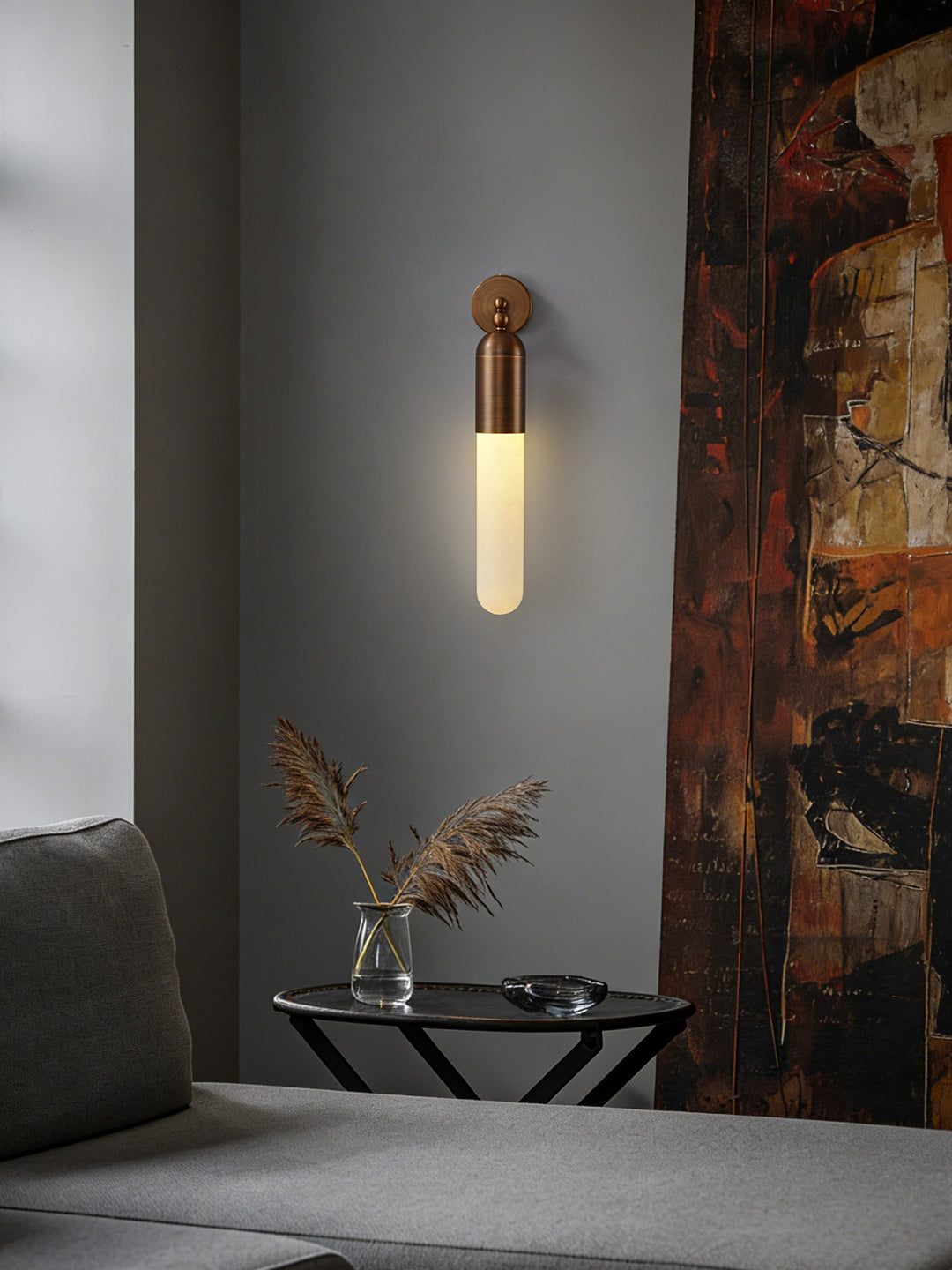 Alabaster Sculpted Tube Wall Sconce - Vakkerlight