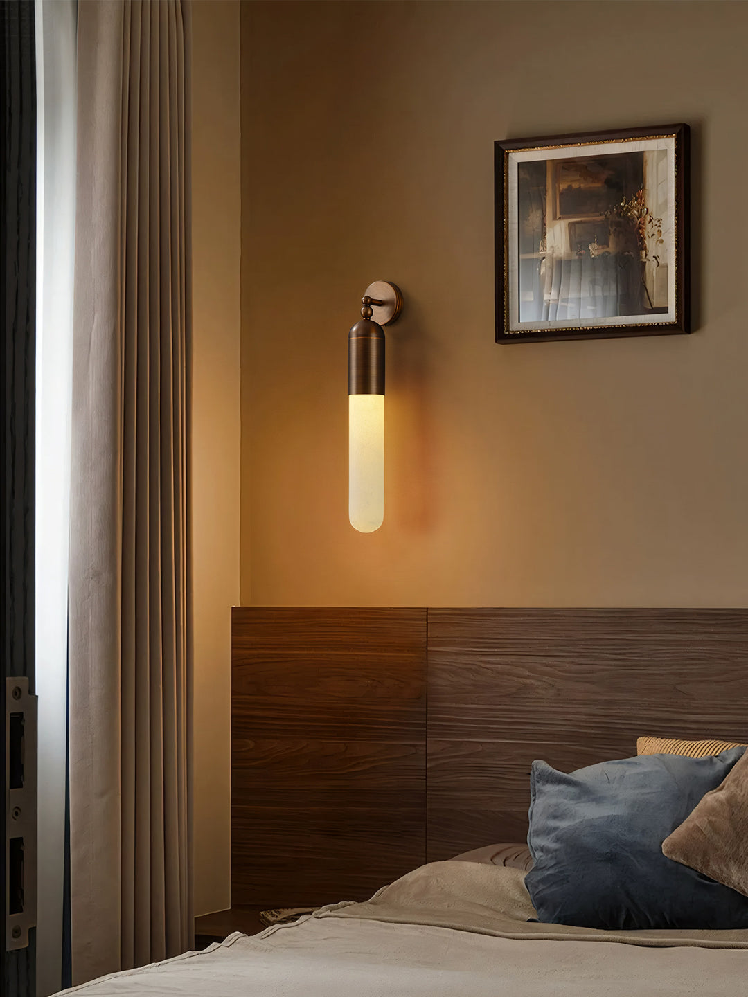 Alabaster Sculpted Tube Wall Sconce - Vakkerlight