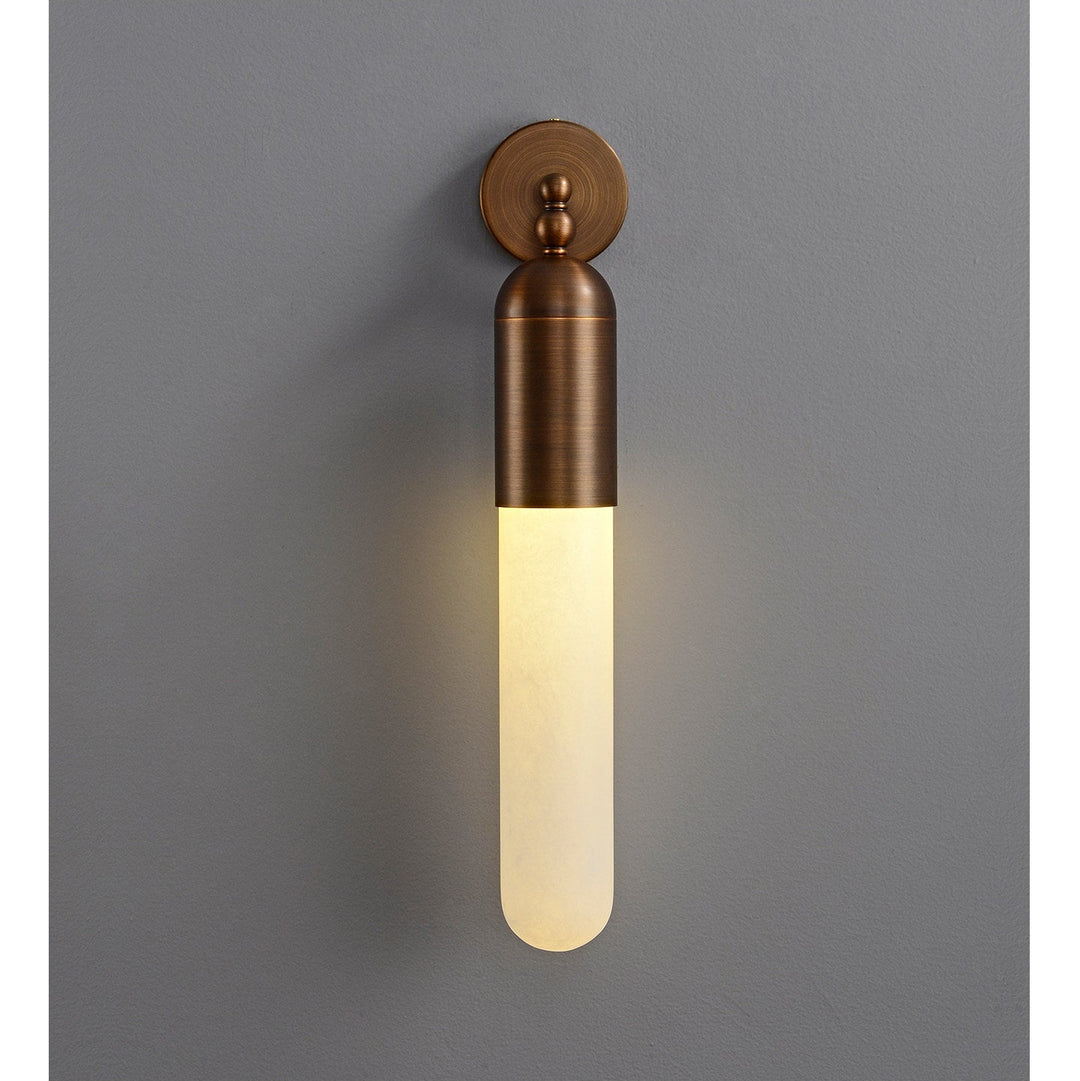 Alabaster Sculpted Tube Wall Sconce - Vakkerlight