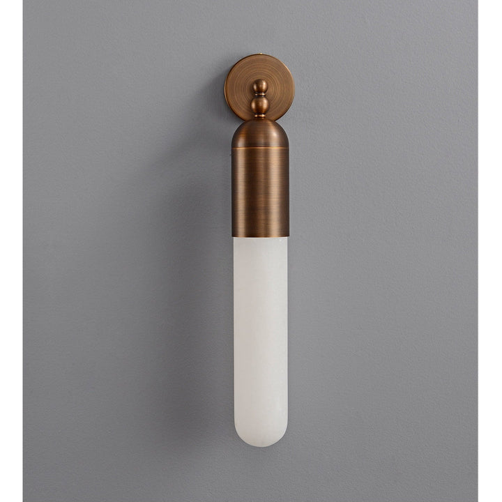 Alabaster Sculpted Tube Wall Sconce - Vakkerlight