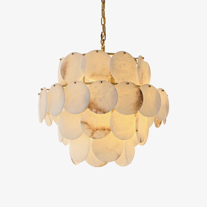 Alabaster Shell Brass Chandelier - Vakkerlight