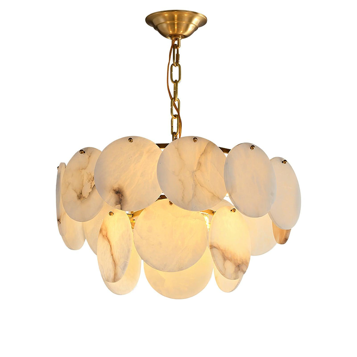 Alabaster Shell Brass Chandelier – Vakkerlight