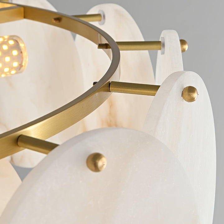 Alabaster Shell Brass Chandelier - Vakkerlight