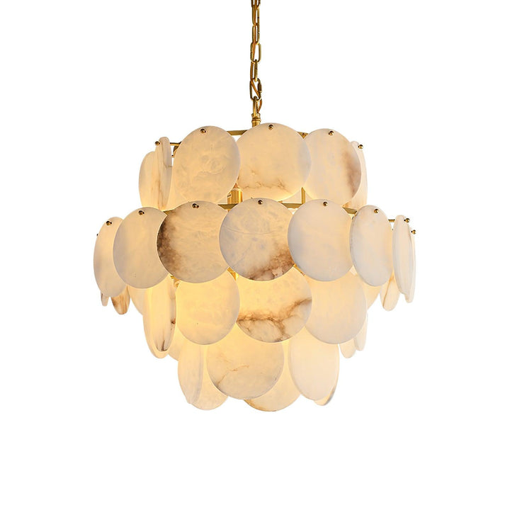 Alabaster Shell Brass Chandelier - Vakkerlight