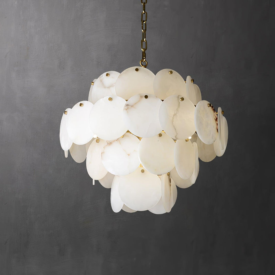 Alabaster Shell Brass Chandelier - Vakkerlight